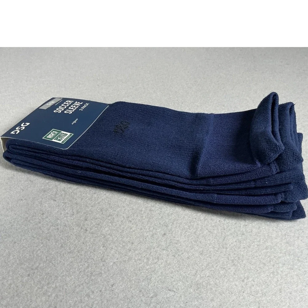 DSG Soccer Sleeve 2 Pack Navy S/M Unisex Leg Sleeves Athletic Sports Socks NWT